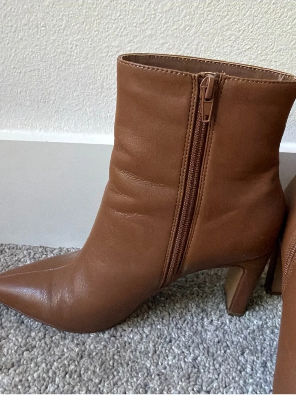Chinese Laundry Pointed Toe Ankle Booties - Brown